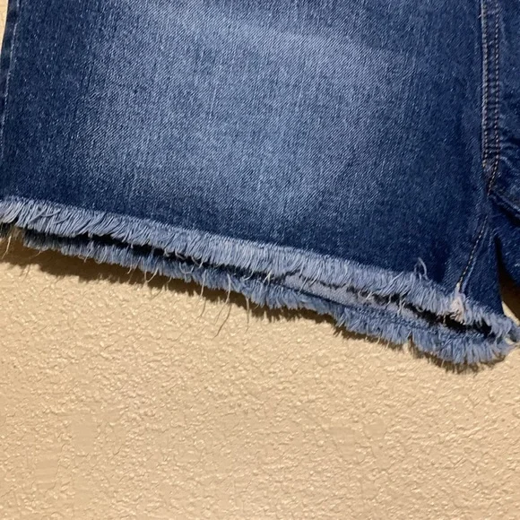 LOFT Jeans Shorts 8 Blue 5-Pocket Fringe Cotton Elastane - Picture 6 of 16